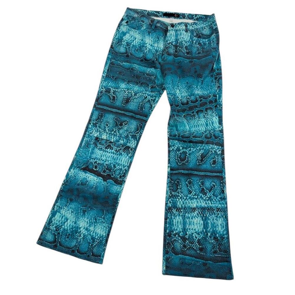 Roberto cavalli blue snake printed